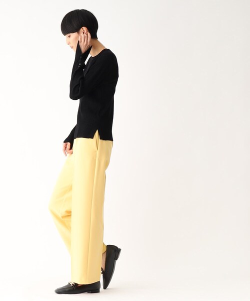 OPAQUE.CLIP（オペークドットクリップ）の「◆ボタンスリーブ リブニットプルオーバー（ニット/セーター・レディース・ダークグリーン/パープル系/ライトグレー/ブラック・40/42/36/38）」の12枚目の写真