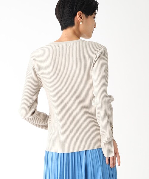 OPAQUE.CLIP（オペークドットクリップ）の「◆ボタンスリーブ リブニットプルオーバー（ニット/セーター・レディース・ダークグリーン/パープル系/ライトグレー/ブラック・40/42/36/38）」の16枚目の写真