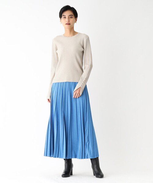 OPAQUE.CLIP（オペークドットクリップ）の「◆ボタンスリーブ リブニットプルオーバー（ニット/セーター・レディース・ダークグリーン/パープル系/ライトグレー/ブラック・40/42/36/38）」の20枚目の写真