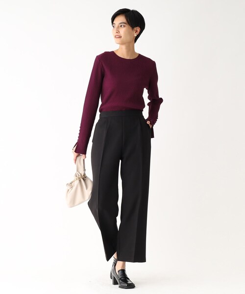 OPAQUE.CLIP（オペークドットクリップ）の「◆ボタンスリーブ リブニットプルオーバー（ニット/セーター・レディース・ダークグリーン/パープル系/ライトグレー/ブラック・40/42/36/38）」の17枚目の写真