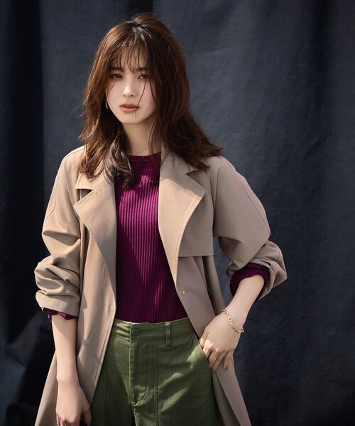 OPAQUE.CLIP（オペークドットクリップ）の「◆ボタンスリーブ リブニットプルオーバー（ニット/セーター・レディース・ダークグリーン/パープル系/ライトグレー/ブラック・40/42/36/38）」の21枚目の写真