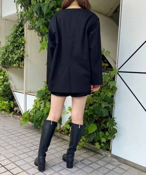 one after another NICE CLAUP(ワンアフターアナザーナイスクラップ)の「【襟が取り外せてベストにもなる】ビッグカラーマルチWAYジャケット(テーラードジャケット・レディース・ブラック/ブラウン系その他/ベージュ・FREE)」の17枚目の写真