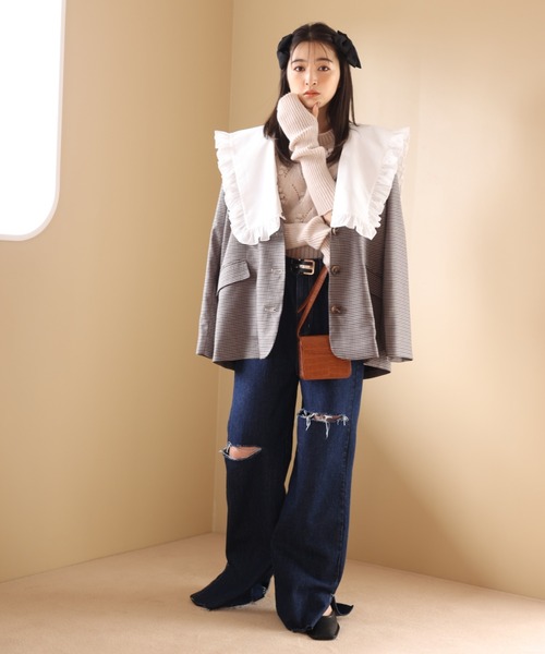 セール】【襟が取り外せてベストにもなる】ビッグカラーマルチWAY  