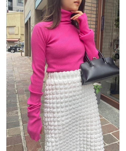 AMAIL（アマイル）の「Fashionable finger knit（ニット/セーター・レディース・ブラウン/アイボリー/ピンク/グリーン・FREE）」の4枚目の写真