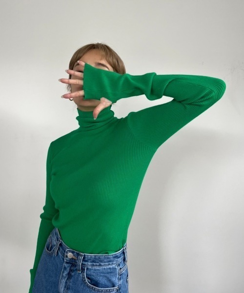 AMAIL（アマイル）の「Fashionable finger knit（ニット/セーター・レディース・ブラウン/アイボリー/ピンク/グリーン・FREE）」の3枚目の写真