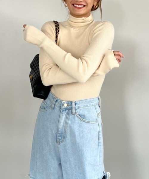 AMAIL（アマイル）の「Fashionable finger knit（ニット/セーター・レディース・ブラウン/アイボリー/ピンク/グリーン・FREE）」の2枚目の写真