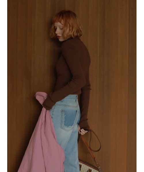 AMAIL（アマイル）の「Fashionable finger knit（ニット/セーター・レディース・ブラウン/アイボリー/ピンク/グリーン・FREE）」の8枚目の写真