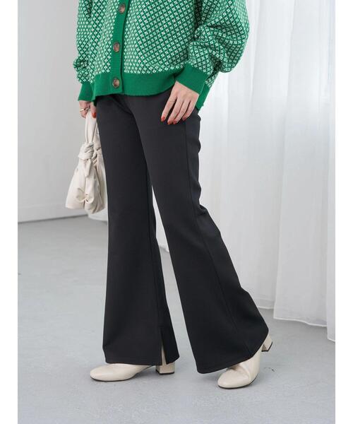 earth music&ecology（アースミュージックアンドエコロジー）の「スリットフレアパンツ（その他パンツ・レディース・ブラック/レッド/ブルー/グリーン・S/M）」の7枚目の写真