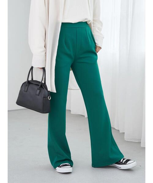 earth music&ecology（アースミュージックアンドエコロジー）の「スリットフレアパンツ（その他パンツ・レディース・ブラック/レッド/ブルー/グリーン・S/M）」の12枚目の写真