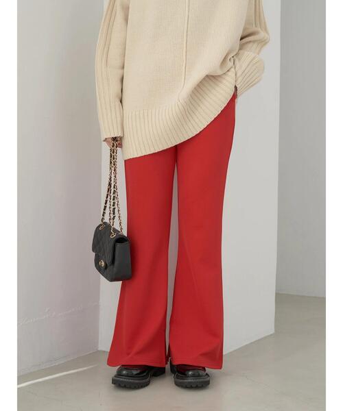 earth music&ecology（アースミュージックアンドエコロジー）の「スリットフレアパンツ（その他パンツ・レディース・ブラック/レッド/ブルー/グリーン・S/M）」の22枚目の写真