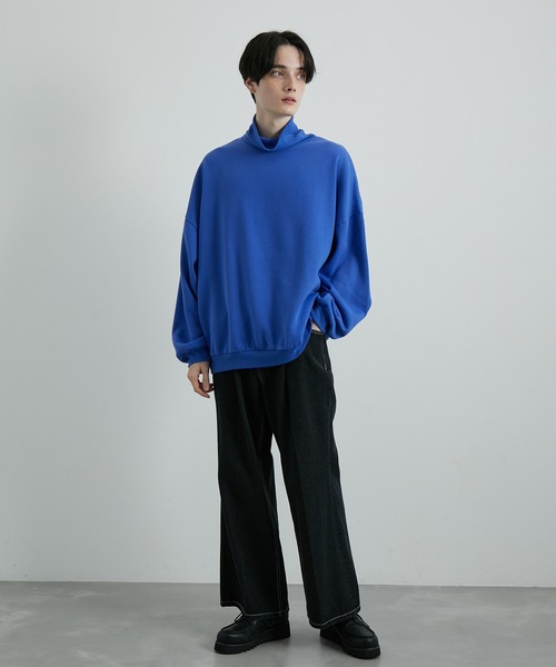 JUNRED(ジュンレッド)の「タートルネックルーズスウェットプルオーバー(ニット/セーター・メンズ・ホワイト/ブラック/ブルー・S/M/L)」の15枚目の写真