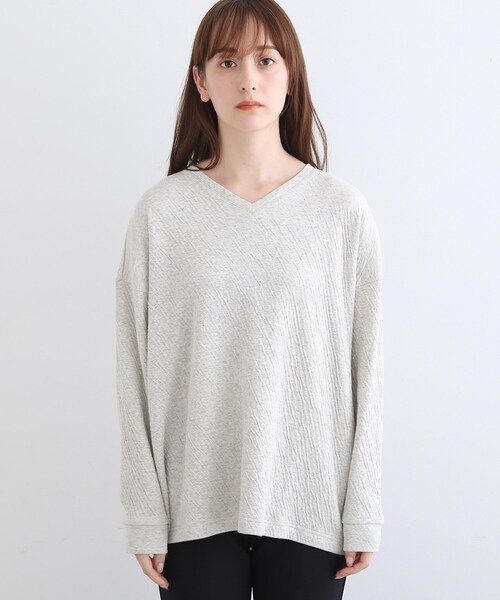 INDIVI(インディヴィ)の「【LIFE/オーガニックコットン】リラックストップス(Tシャツ/カットソー・レディース・チャコール/ライトグレー系8・38)」の4枚目の写真