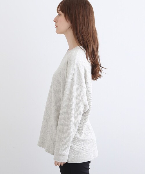 INDIVI(インディヴィ)の「【LIFE/オーガニックコットン】リラックストップス(Tシャツ/カットソー・レディース・チャコール/ライトグレー系8・38)」の5枚目の写真