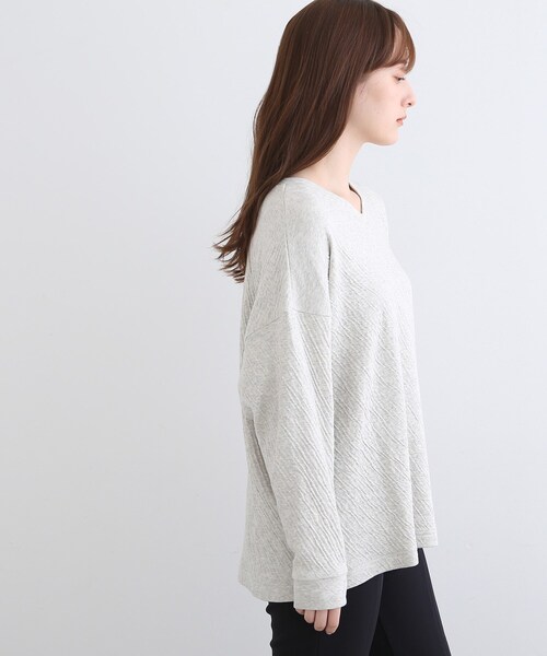 INDIVI(インディヴィ)の「【LIFE/オーガニックコットン】リラックストップス(Tシャツ/カットソー・レディース・チャコール/ライトグレー系8・38)」の13枚目の写真