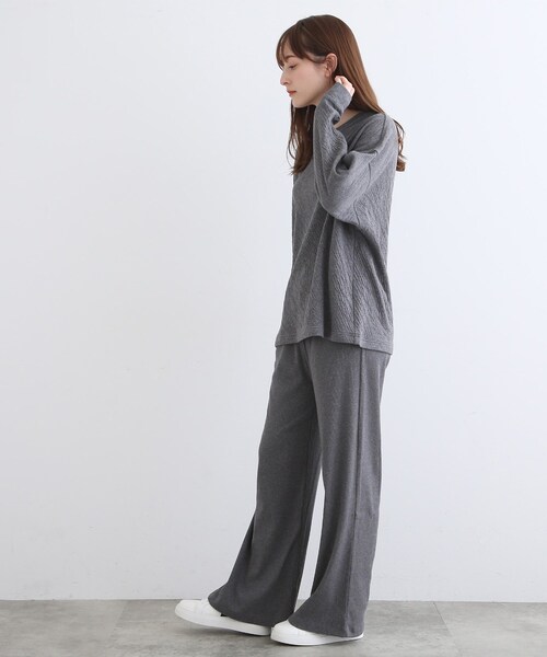 INDIVI(インディヴィ)の「【LIFE/オーガニックコットン】リラックストップス(Tシャツ/カットソー・レディース・チャコール/ライトグレー系8・38)」の18枚目の写真