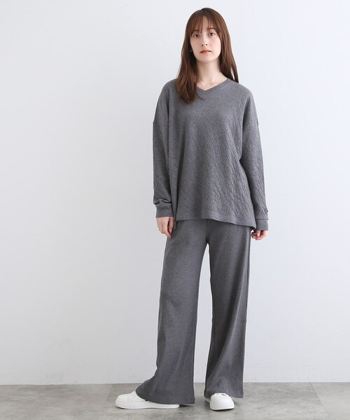 INDIVI(インディヴィ)の「【LIFE/オーガニックコットン】リラックストップス(Tシャツ/カットソー・レディース・チャコール/ライトグレー系8・38)」の19枚目の写真