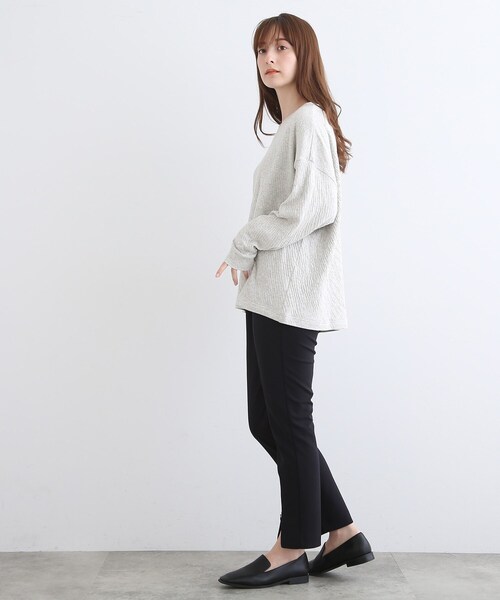 INDIVI(インディヴィ)の「【LIFE/オーガニックコットン】リラックストップス(Tシャツ/カットソー・レディース・チャコール/ライトグレー系8・38)」の21枚目の写真