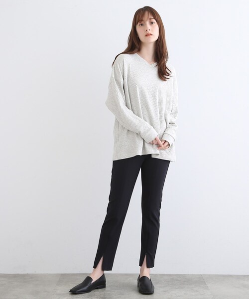 INDIVI(インディヴィ)の「【LIFE/オーガニックコットン】リラックストップス(Tシャツ/カットソー・レディース・チャコール/ライトグレー系8・38)」の22枚目の写真