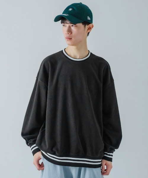 improves（インプローブス）の「ラインリブ フリース クルーネック トレーナー（スウェット・メンズ・ダークグリーン/ブラック/チャコール/ネイビー/ベージュ/グレイッシュベージュ・LARGE/X-LARGE/MEDIUM）」の11枚目の写真