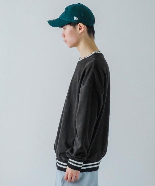 improves（インプローブス）の「ラインリブ フリース クルーネック トレーナー（スウェット・メンズ・ダークグリーン/ブラック/チャコール/ネイビー/ベージュ/グレイッシュベージュ・LARGE/X-LARGE/MEDIUM）」の17枚目の写真