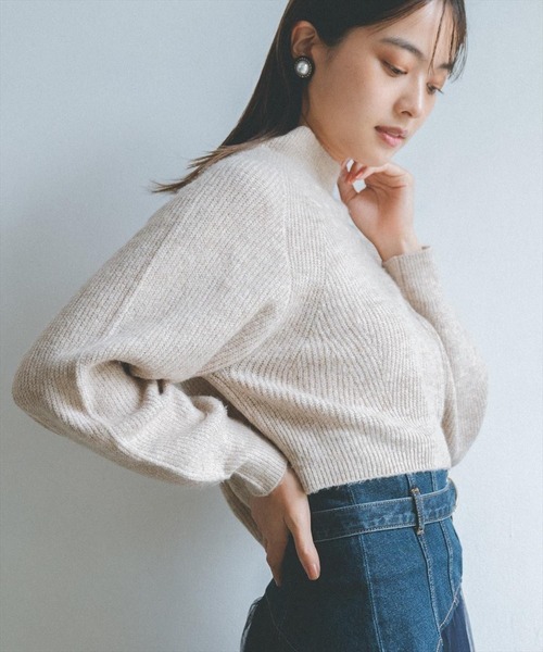 REDYAZEL（レディアゼル）の「畦ニットプルオーバー（ニット/セーター・レディース・パープル/グリーン/キャメル/ブラック/アイボリー・FREE）」の9枚目の写真