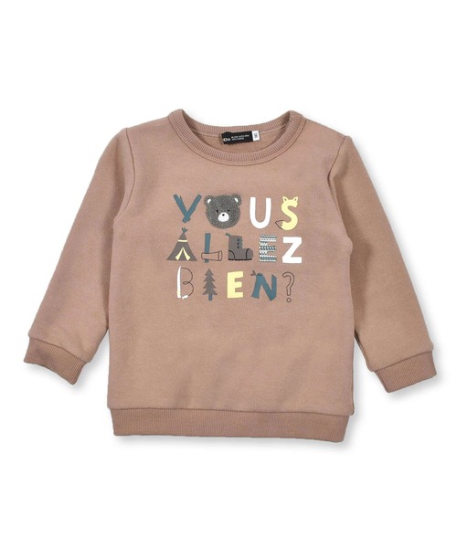 BeBe（ベベ）の「BeBe/マシュマロウラゲアニマル雪山モチーフトレーナーベビー(80~90cm)（スウェット・キッズ・グリーン/ベージュ・90/80）」の2枚目の写真