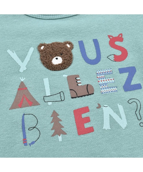 BeBe（ベベ）の「BeBe/マシュマロウラゲアニマル雪山モチーフトレーナーベビー(80~90cm)（スウェット・キッズ・グリーン/ベージュ・90/80）」の14枚目の写真