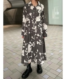 バイカラーステッチロングOP