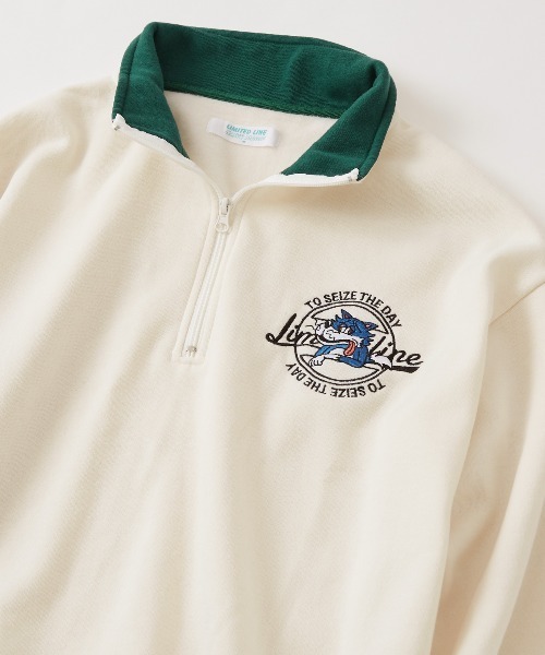 improves（インプローブス）の「PETTYWOLF 刺繍 ハーフ ジップ トレーナー（スウェット・メンズ・グレー/グリーン/ホワイト/ブラック・LARGE/MEDIUM）」の20枚目の写真