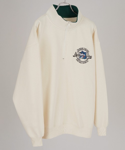 improves（インプローブス）の「PETTYWOLF 刺繍 ハーフ ジップ トレーナー（スウェット・メンズ・グレー/グリーン/ホワイト/ブラック・LARGE/MEDIUM）」の21枚目の写真