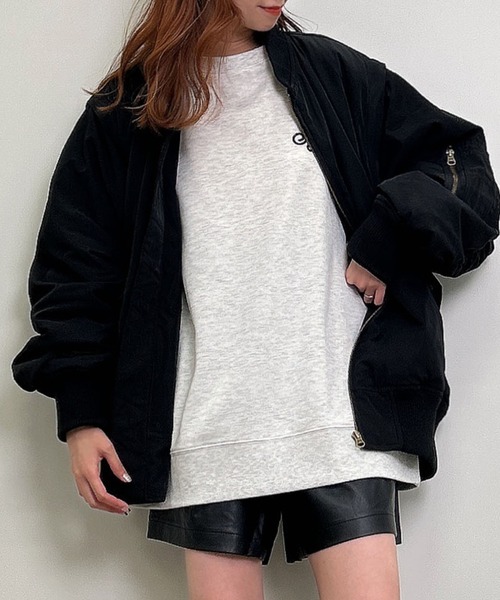 INGNI（イング）の「袖2WAY／BIG／MA-1（MA-1・レディース・カーキ/アイボリー/ブラック・M）」の3枚目の写真