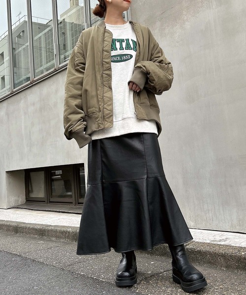 INGNI（イング）の「袖2WAY／BIG／MA-1（MA-1・レディース・カーキ/アイボリー/ブラック・M）」の15枚目の写真