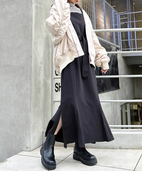 INGNI（イング）の「袖2WAY／BIG／MA-1（MA-1・レディース・カーキ/アイボリー/ブラック・M）」の6枚目の写真