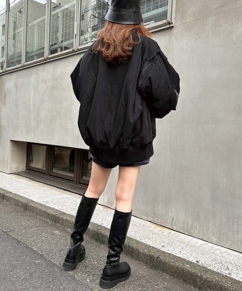 INGNI（イング）の「袖2WAY／BIG／MA-1（MA-1・レディース・カーキ/アイボリー/ブラック・M）」の11枚目の写真