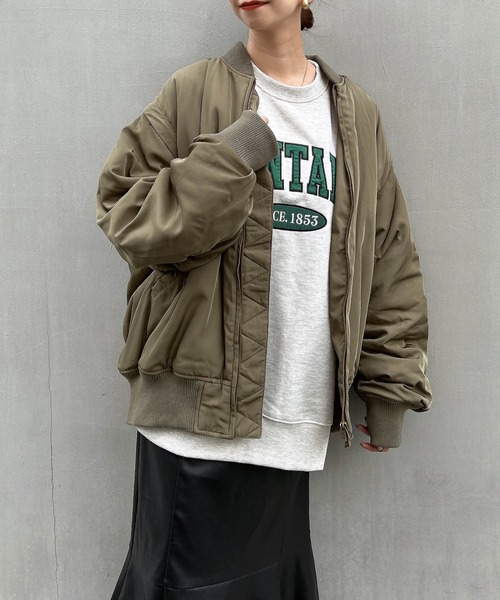 INGNI（イング）の「袖2WAY／BIG／MA-1（MA-1・レディース・カーキ/アイボリー/ブラック・M）」の20枚目の写真