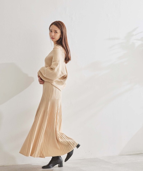 ADIRA（アディラ）の「ロングニットワンピアンサンブル（ニット/セーター・レディース・モカ/アイボリー・MEDIUM）」の14枚目の写真