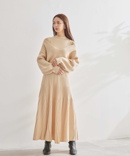 ADIRA（アディラ）の「ロングニットワンピアンサンブル（ニット/セーター・レディース・モカ/アイボリー・MEDIUM）」の10枚目の写真