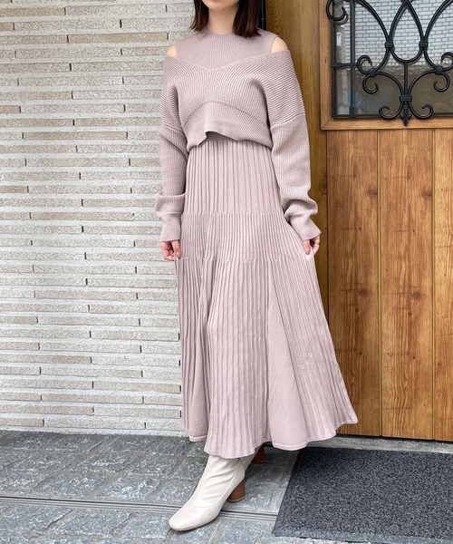 ADIRA（アディラ）の「ロングニットワンピアンサンブル（ニット/セーター・レディース・モカ/アイボリー・MEDIUM）」の18枚目の写真