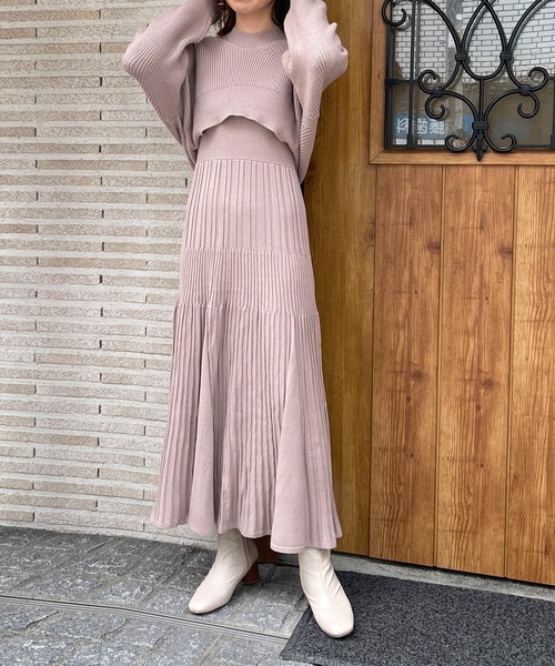 ADIRA（アディラ）の「ロングニットワンピアンサンブル（ニット/セーター・レディース・モカ/アイボリー・MEDIUM）」の11枚目の写真