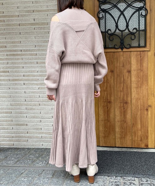 ADIRA（アディラ）の「ロングニットワンピアンサンブル（ニット/セーター・レディース・モカ/アイボリー・MEDIUM）」の7枚目の写真