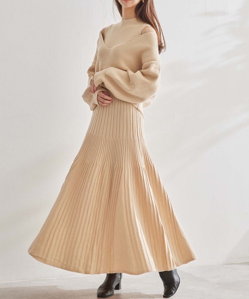 ADIRA（アディラ）の「ロングニットワンピアンサンブル（ニット/セーター・レディース・モカ/アイボリー・MEDIUM）」の20枚目の写真