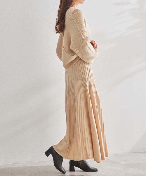ADIRA（アディラ）の「ロングニットワンピアンサンブル（ニット/セーター・レディース・モカ/アイボリー・MEDIUM）」の21枚目の写真