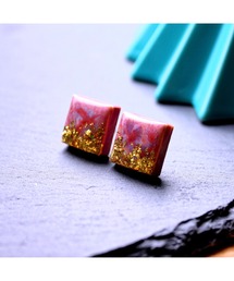 tone | 【Willija】金属アレルギー対応《Taily leaf》美濃焼タイルピアス(MA)(ピアス(両耳用))