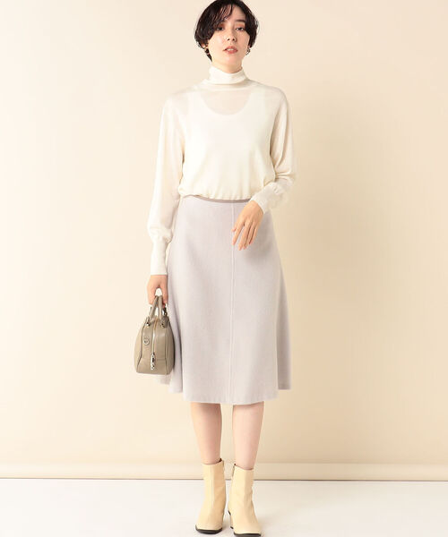 NOLLEY’S(ノーリーズ)の「◇【WEB限定カラーあり】シャギーフレアースカート(スカート・レディース・グレイッシュベージュ/オフホワイト/ブラック/サックスブルー・36/38/34)」の15枚目の写真
