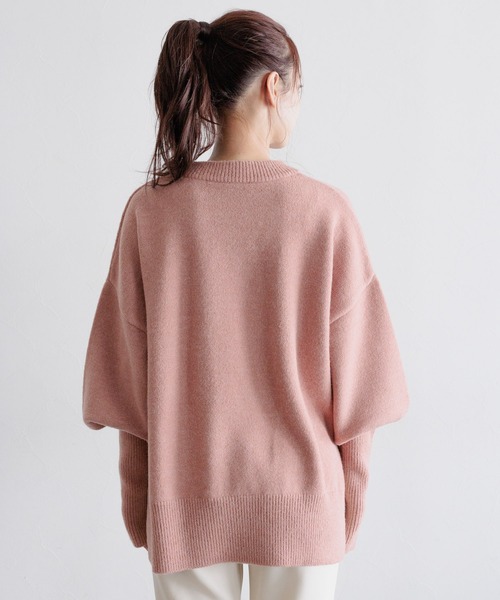 mysty woman（ミスティウーマン）の「【WEB限定】マッシュルームリブニット　180169（ニット/セーター・レディース・ネイビー/カーキ/ピンク/アイボリー/ライトベージュ・FREE）」の12枚目の写真