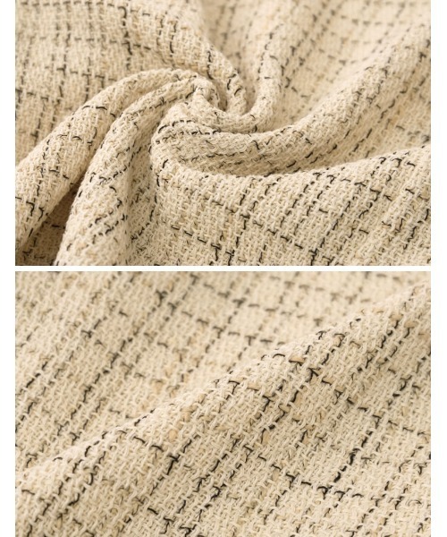 Re:EDIT（リエディ）の「[低身長/高身長サイズ有]ツイードライクVネックオールインワン（つなぎ/オールインワン・レディース・ベージュ系その他/ブラック系その他・MEDIUM/TALL/LARGE/SHORT）」の8枚目の写真