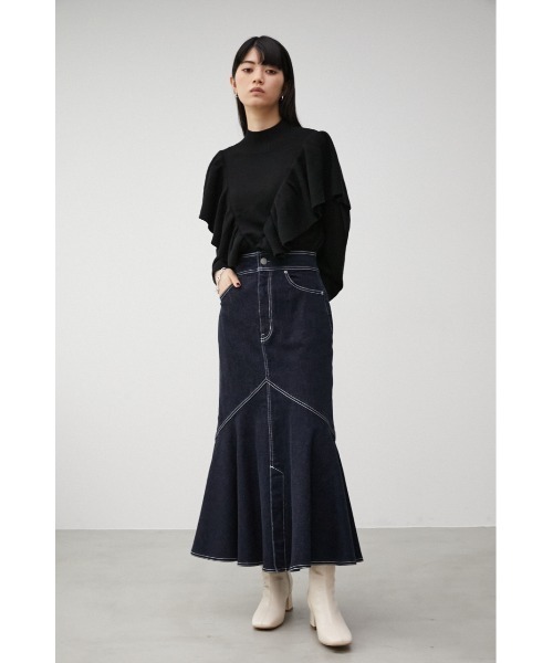 AZUL by moussy(アズールバイマウジー)の「SIMPLE SHORT BOOTS/シンプルショートブーツ(ブーツ・レディース・アイボリー/ブラック・SMALL/MEDIUM/LARGE)」の8枚目の写真