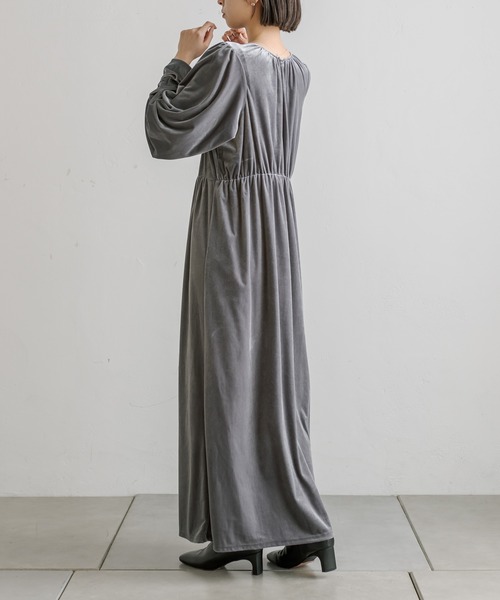mline（エムライン）の「[mline]シアー切替ベロアワンピース（ワンピース・レディース・ブラック/グレー・1/2）」の21枚目の写真