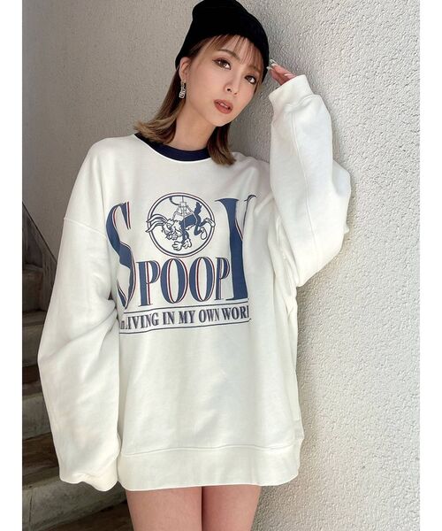 GYDA(ジェイダ)の「SPOOPY BUNNY RAISINGスウェットトップス(Tシャツ/カットソー・レディース・オフホワイト/チャコールグレー・FREE)」の3枚目の写真