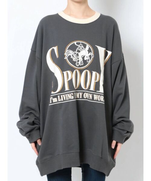 GYDA(ジェイダ)の「SPOOPY BUNNY RAISINGスウェットトップス(Tシャツ/カットソー・レディース・オフホワイト/チャコールグレー・FREE)」の17枚目の写真